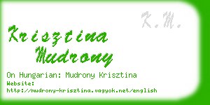 krisztina mudrony business card